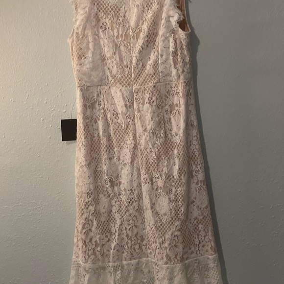 NWT Take this Dance White Lace Sleeveless Mock Neck Midi Dress size XL - Picture 4 of 10